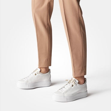 Paul Green White Leather Trainer