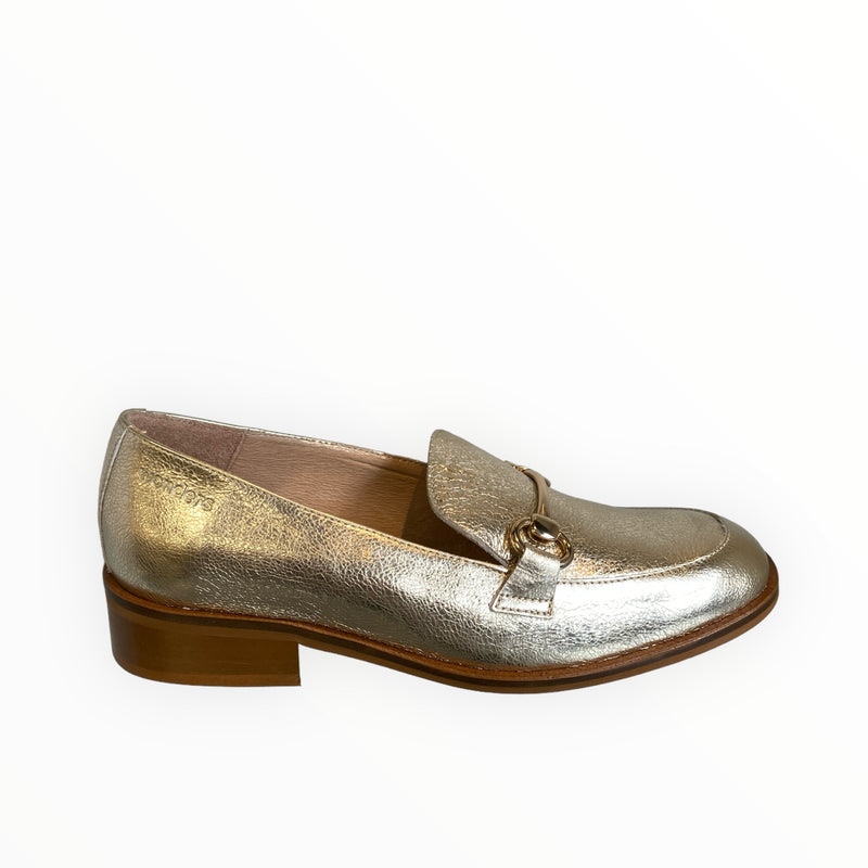 Wonders Gold Leather Loafer