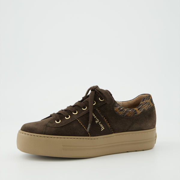 Paul Green Brown Suede Platform Trainer - 5567-001