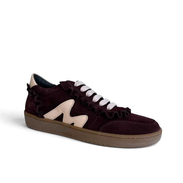 Marco Moreo Berlino Burgundy Suede Trainers