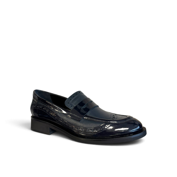 Marco Moreo Navy Patent Leather Loafer