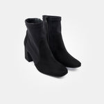 Paul Green Black Suede Stretch Ankle Boot