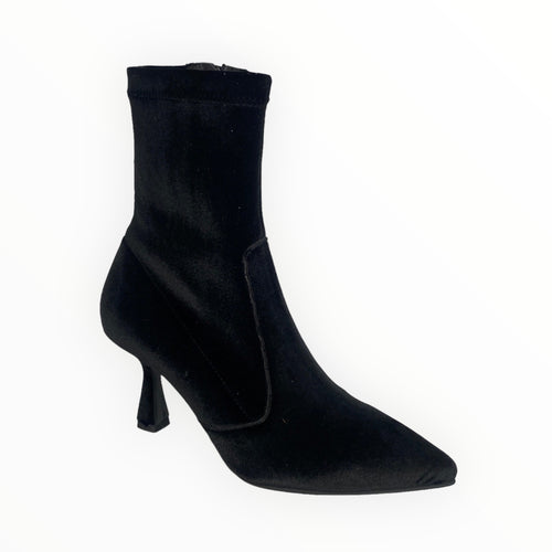 Marian Black Velvet Sock Boot