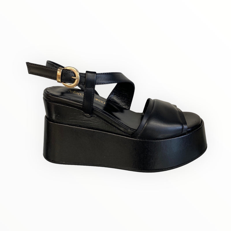 Marco Moreo Black Platform Sandal