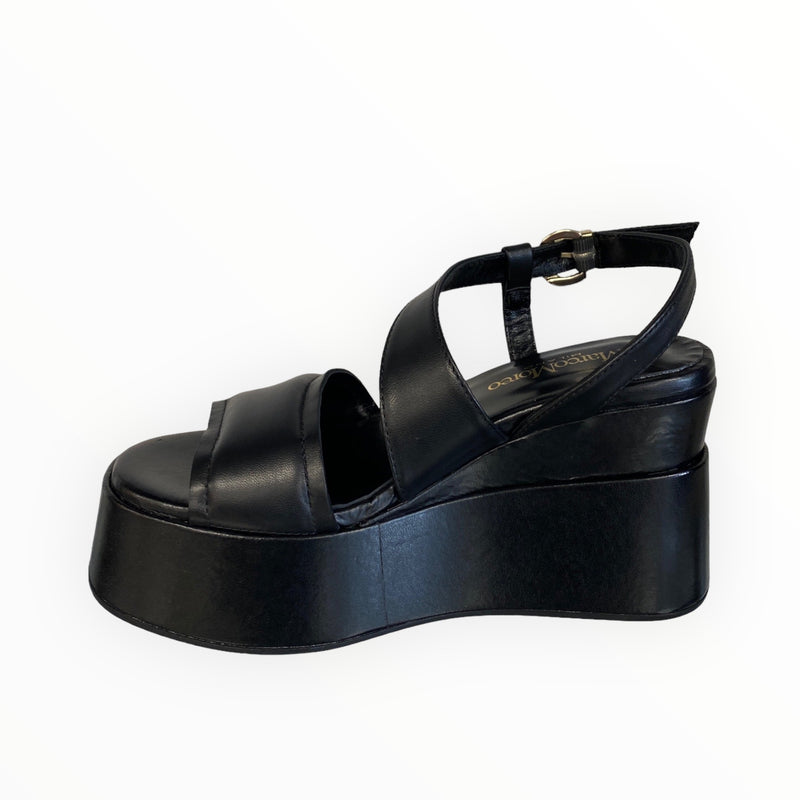 Marco Moreo Black Platform Sandal