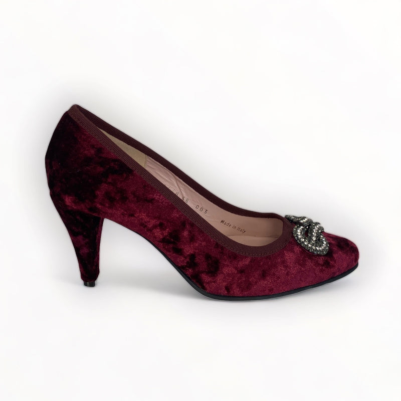 Le Babe Burgundy Velvet Shoe