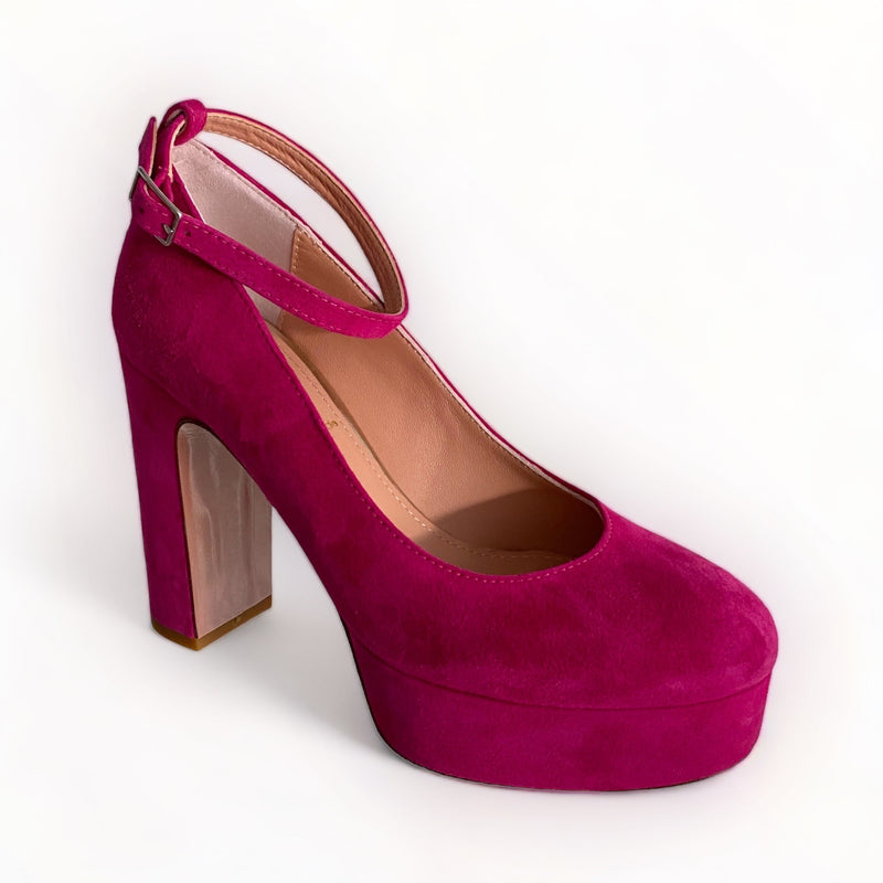 Oxitaly Pink Suede Platform Shoe