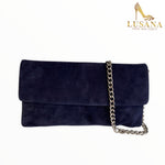 Le Babe Navy Suede Clutch Bag