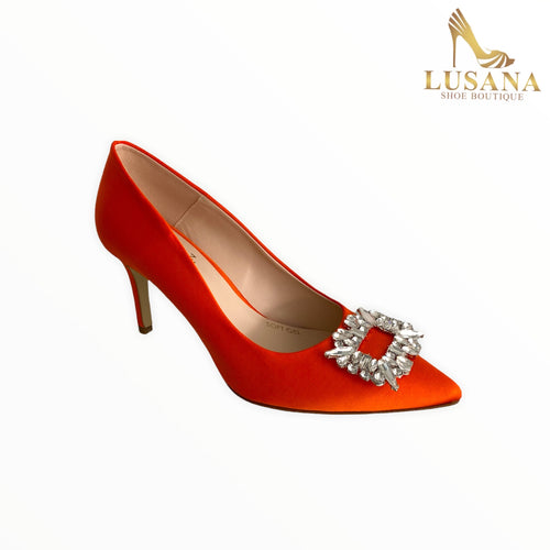 Marian Orange Satin Shoe