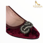 Le Babe Burgundy Velvet Shoe