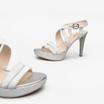 NeroGiardini Silver Platform Sandal