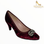 Le Babe Burgundy Velvet Shoe